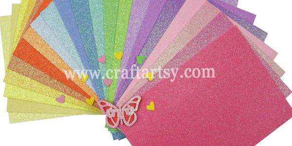Colorful Iridescent glitter foam sheets